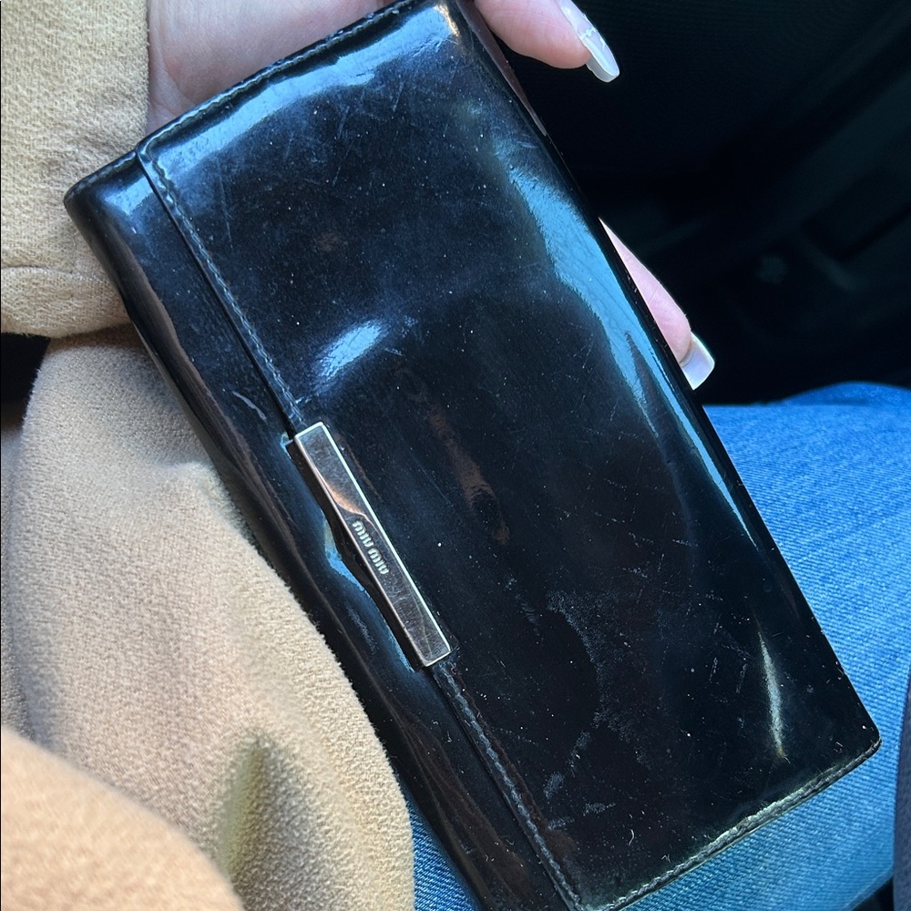 Miu Miu Shiny Black Wallet